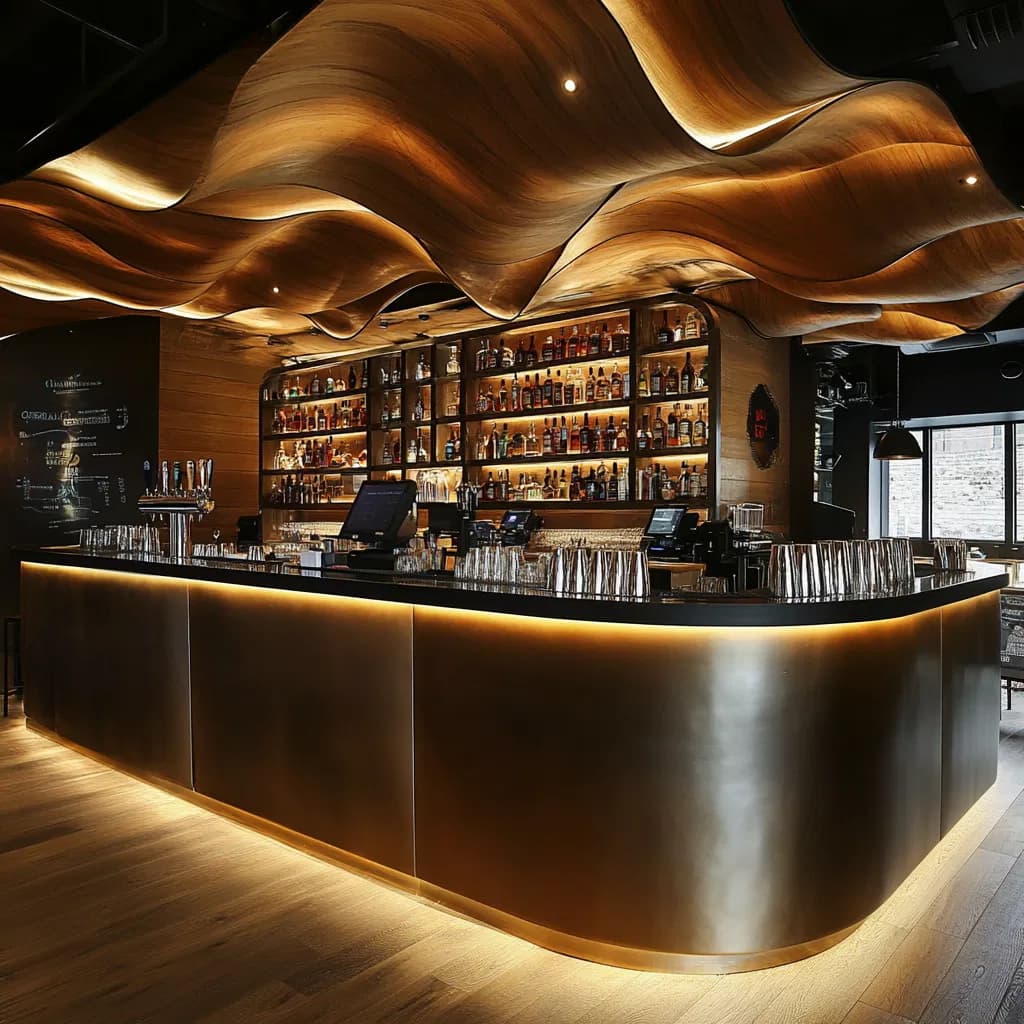 Modern Marble and Stainless Steel Metal Bar Counter Display Storage for Hotels