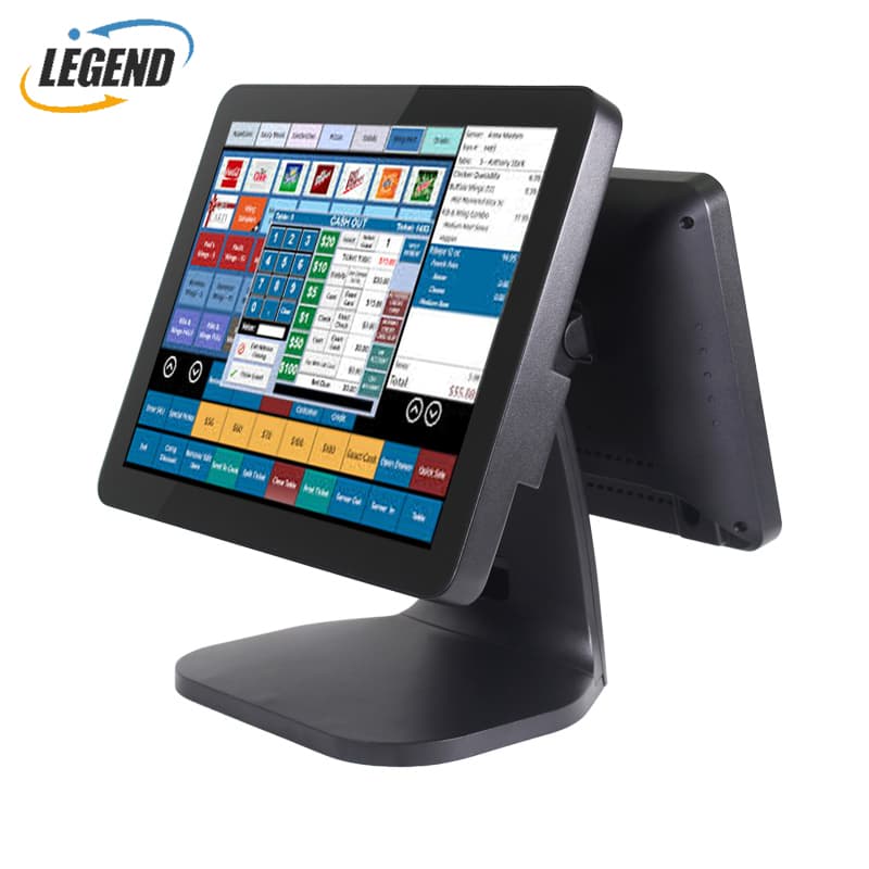 Aluminium Alloy Hot Selling 15"+12" All in One Touch Screen POS System Point of Sale Computer