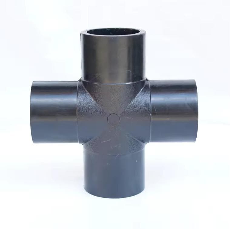 Hot Melt HDPE Pipe Fittings Reducing Straight Cross Tee