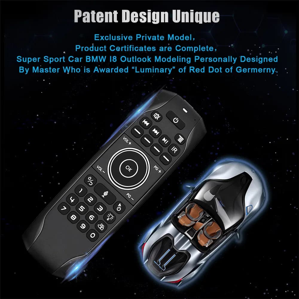 G7 PRO Multifunction LED Mini Backlit Gyroscope Wireless Air Mouse with English Keyboard 2.4G Smart Voice Remote Control