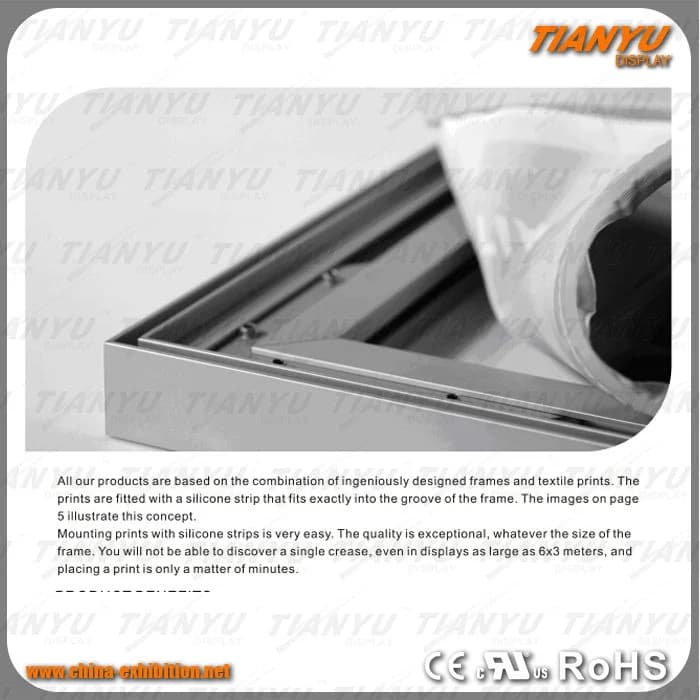 Aluminum Textile Frame for Wall Mounting or Standing