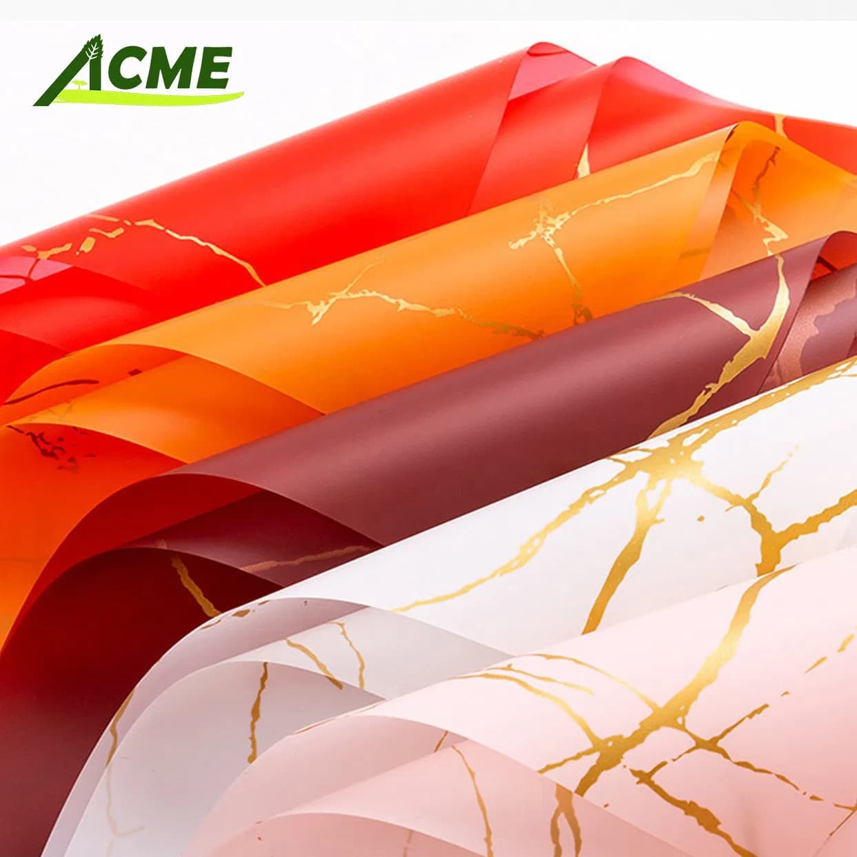 Waterproof PVC Coated Floral Flower Plastic Wrapping Paper