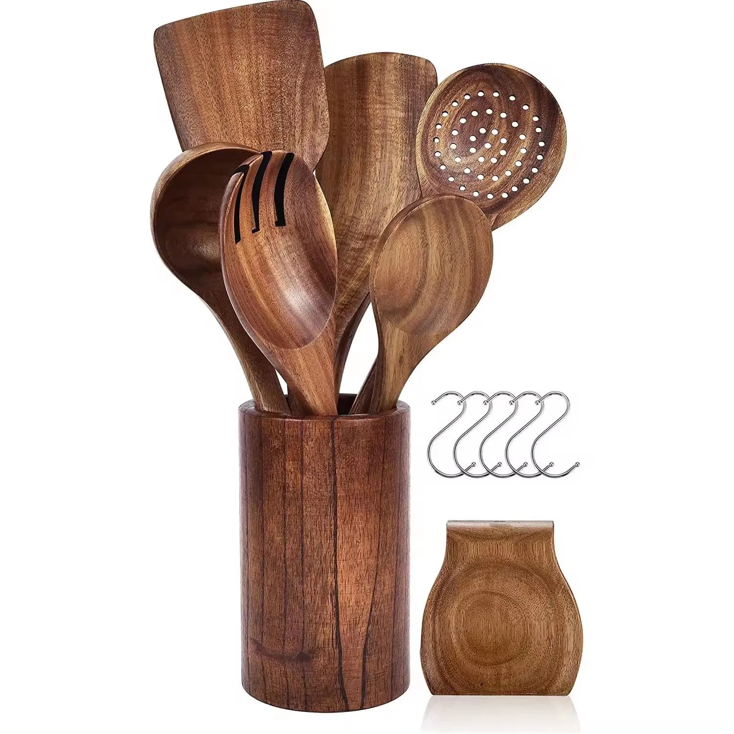 Wholesale Cheapest Wooden Cutlery Acacia Mangium Spatula, Japanese-Style Non Stick Pan Spatula Kitchenware Set