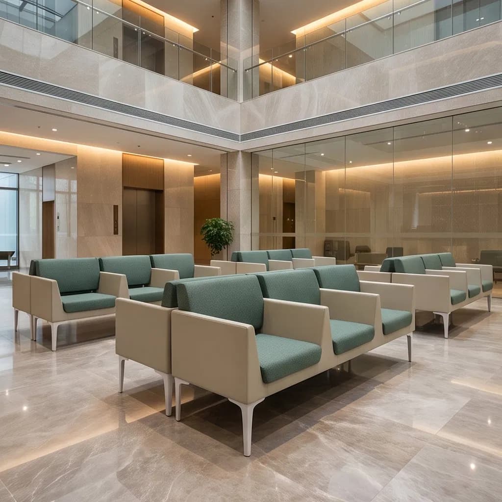 Public Area Airport Railway Station Lobby Waiting Bench Upholstered Healthcare Center Waiting Chair Commercial 1 2 3 Seat Clinic Hospital Waiting Row Chair