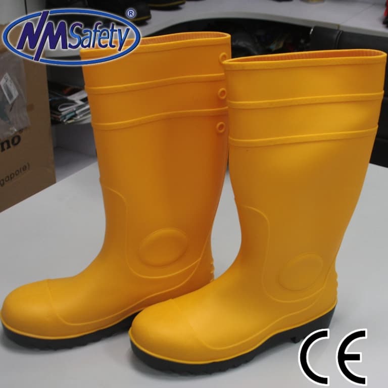 Nmsafety Yellow Mining Steel to Cap PVC Gum Boots Rain Boots