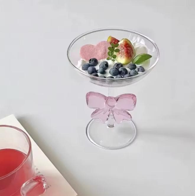 Handmade Bow Knot Glass Cups Modern High Borosilicate Glass Mug for Gifts