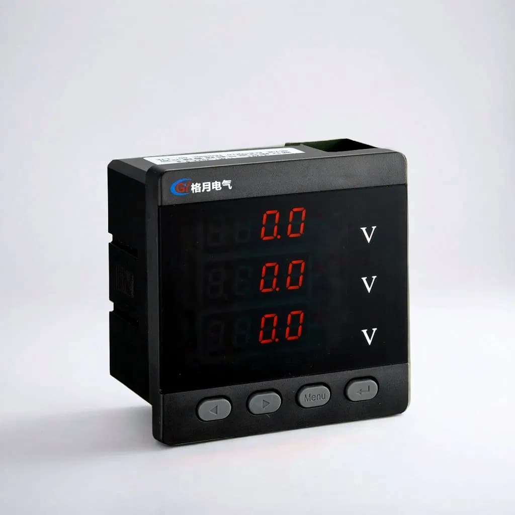 Geyue 96X96mm AC DC Intelligent Three Phase Voltmeter with RS485