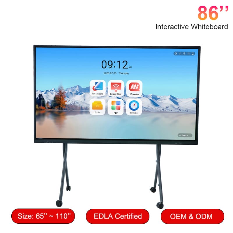 Educational Equipment Touch Screen Smart Whiteboard LCD 40 Points Touch Interactive Flat Panel Display