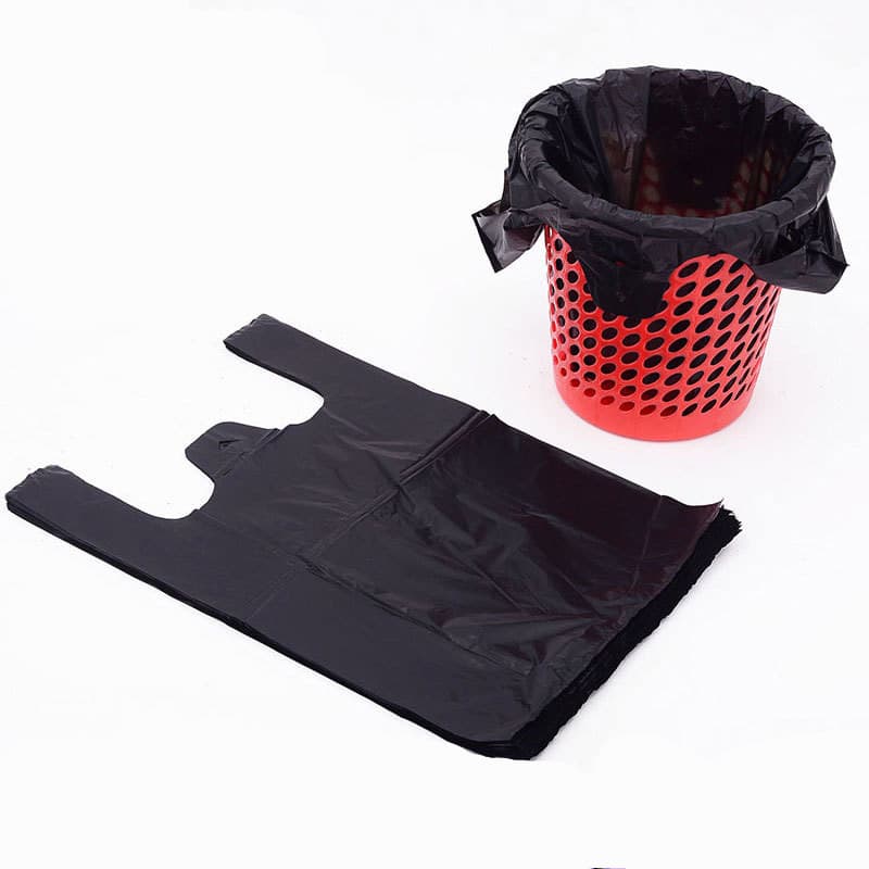 Thickened Black Plastic Bag Vest Storage Bag Takeaway Shopping Packing Garbage with Handle Bag Kitchen Living Room Clean
