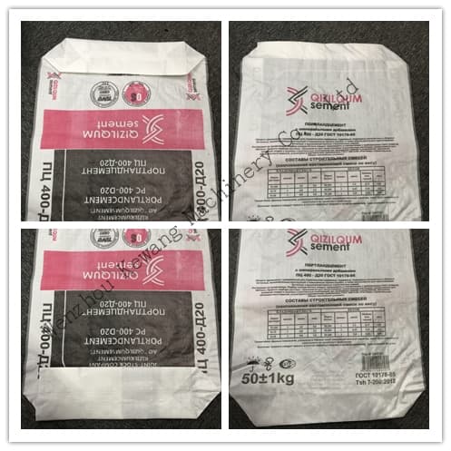 25kg 50kg Logo Printing 2 Ply Kraft Paper Laminated PP Woven Valve Cement Bag