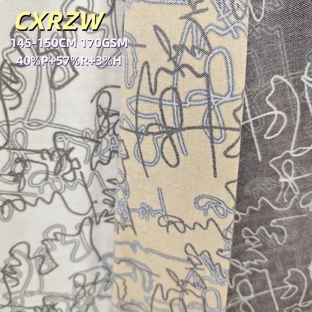 Changxu Rayon Linen Fabric OEM&ODM New Wholesale Hot Sale Printed Garment Pants Fabric Irregular Splicing Printed Fabric