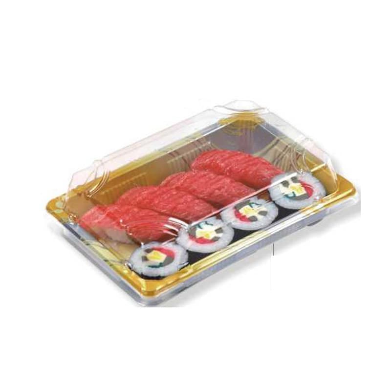 Customized Clear PP Sushi Tray with Cover for Take Away Food Container