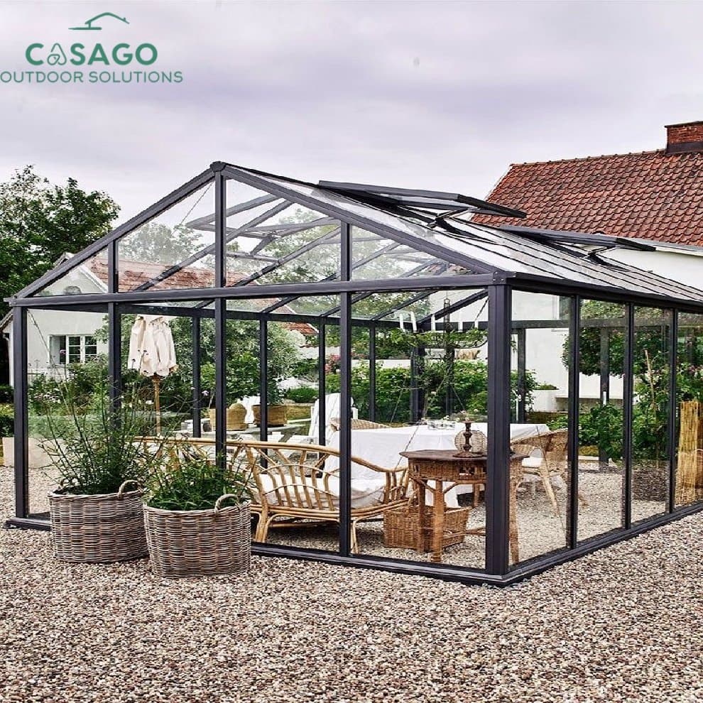 Factory Direct Aluminum Glass Sunroom, Customizable Shape & Size, Tempered Glass