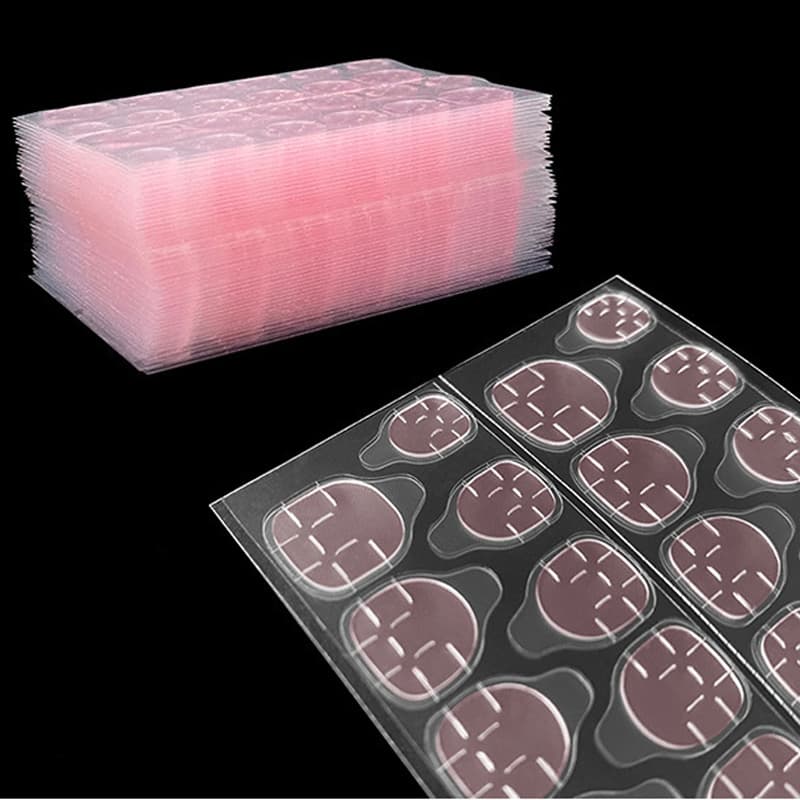 24PCS/Sheet Double Sided Clear DIY Nail Art Beauty Tabs Double-Side Adhesive Waterproof Tabs Glue Jelly Gel Sticker