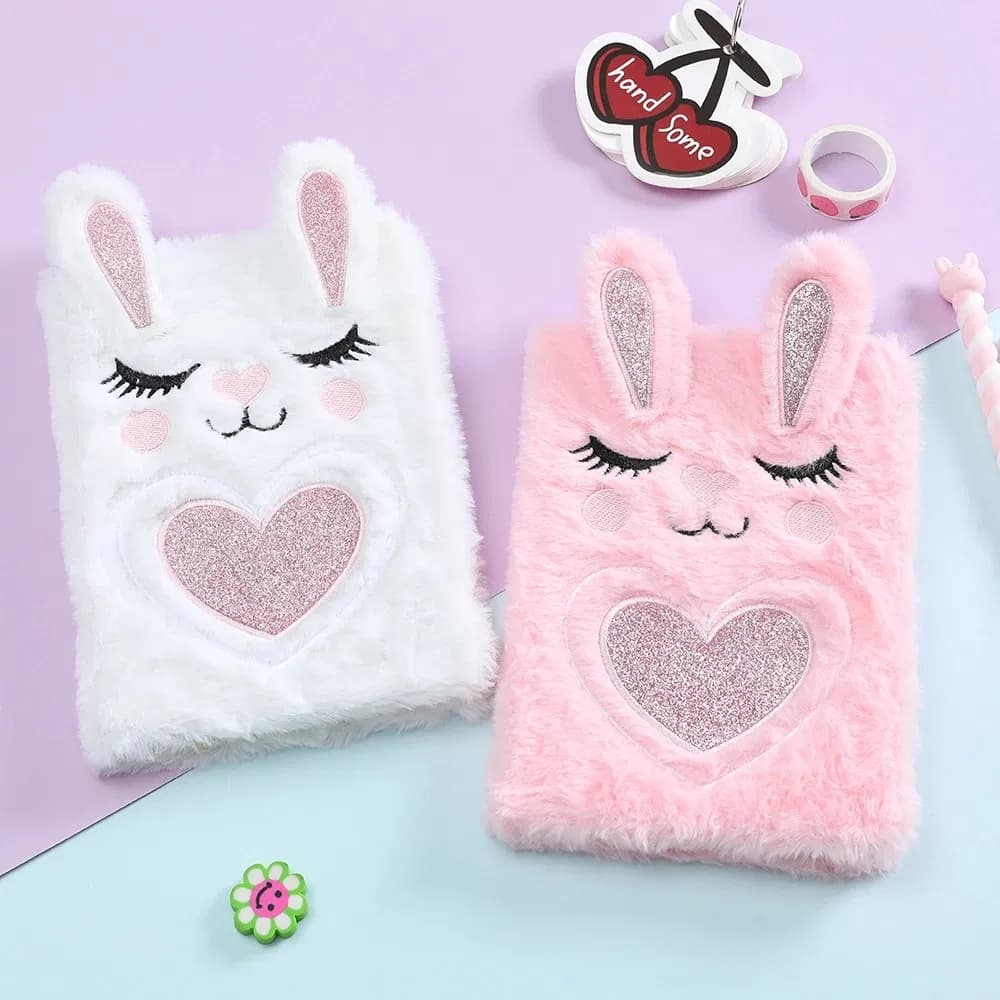 Winter Plush Cartoon Girl Notebook Cute Cartoon Notebook