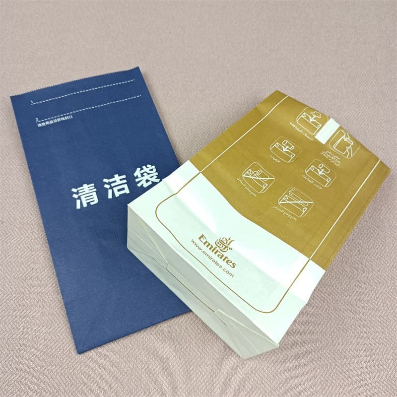 Custom Logo Printed Disposable Air Sickness Little Airsickness Paper Bags