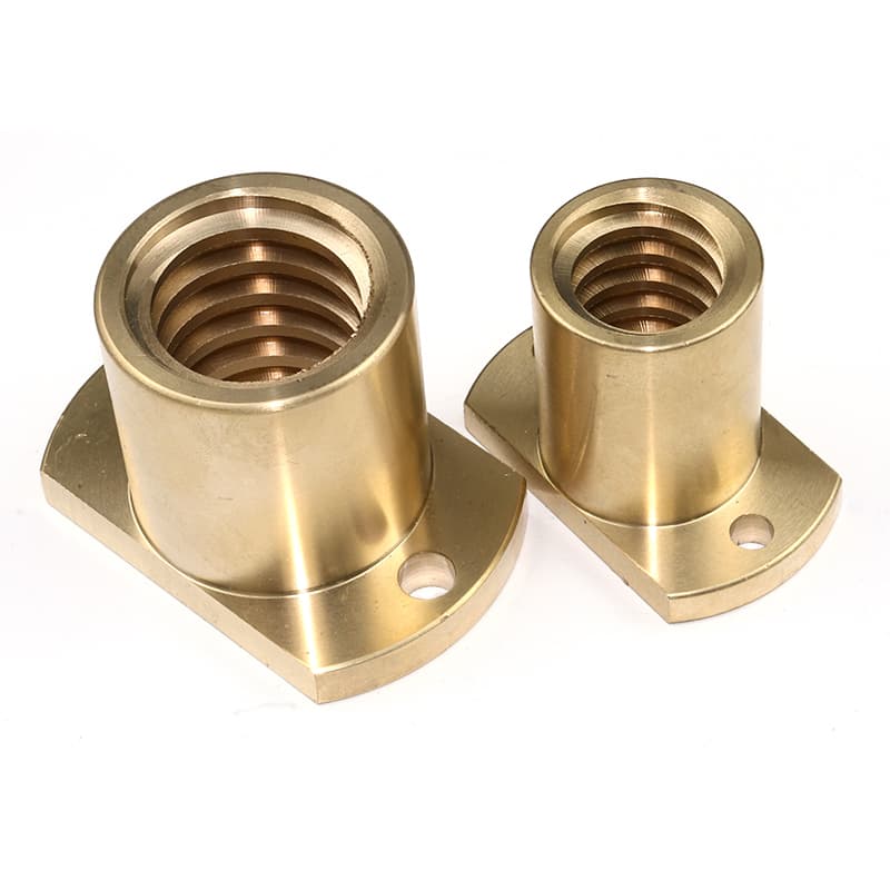 Lead Screw Thread Tr10 Copper Flange Cutting Nut Trapezoidal Screw