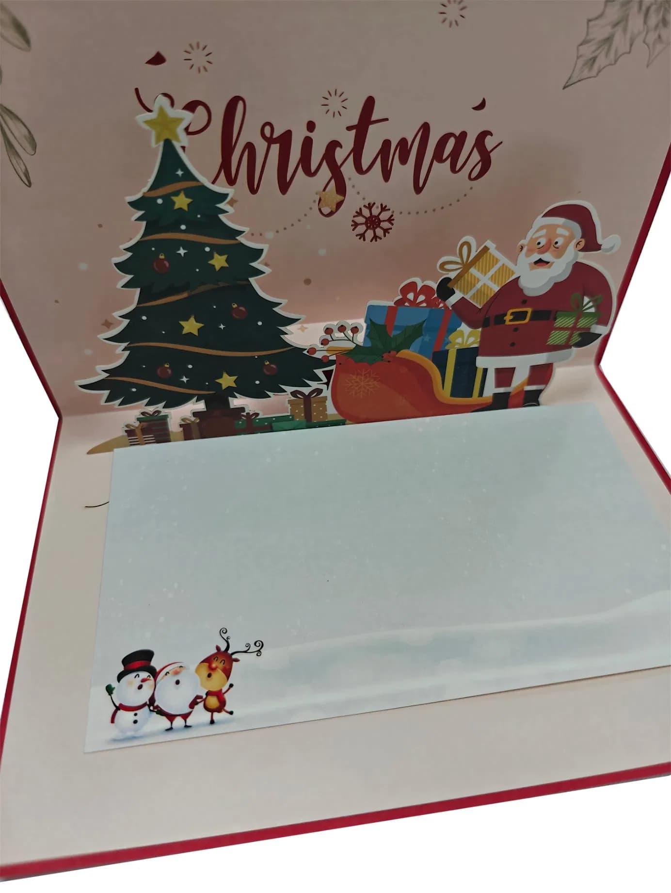 Handmade Christmas Greeting Cards with Pop-up Design for Retail Gift Stores and Seasonal Promotions