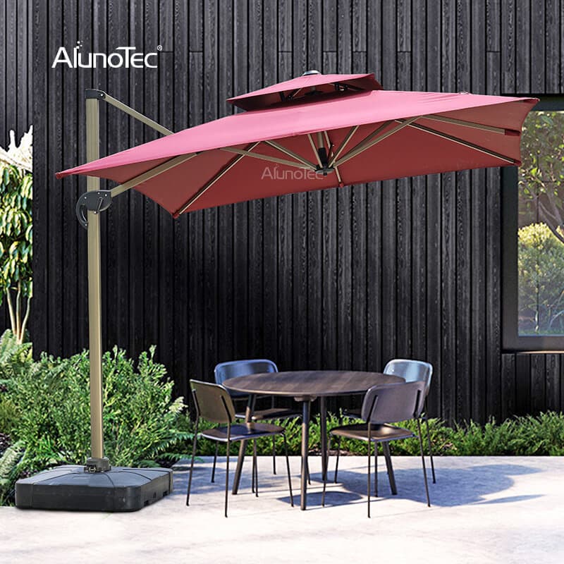 AlunoTec Flexible 360 Degree Turning Outdoor Furniture Roman Folding Parasols Patio Umbrellas