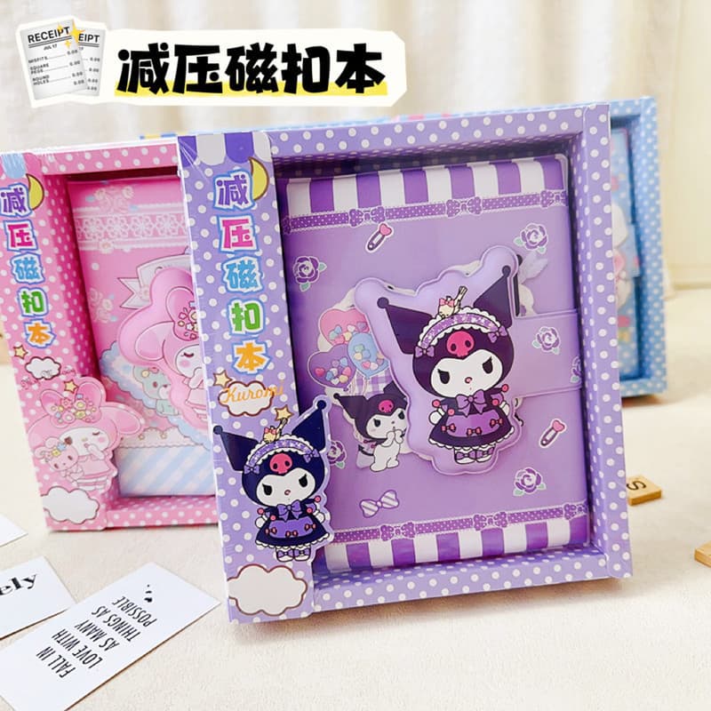 Sanrio Cartoon Decompression Magnetic Buckle Book Hardcover Gift Box Soft Anti-Notebook