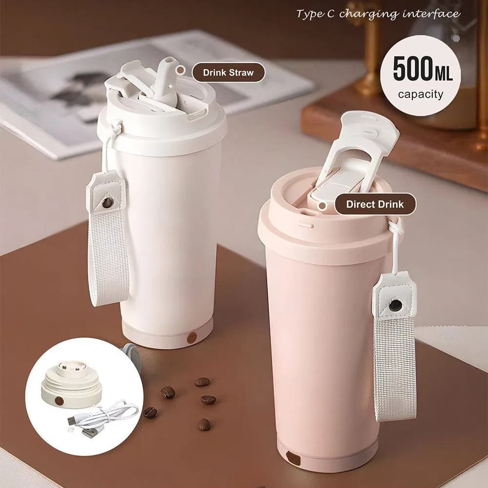 Type-C Charging Magnetic Stirring Cup Stainless Steel Auto Mixing Travel