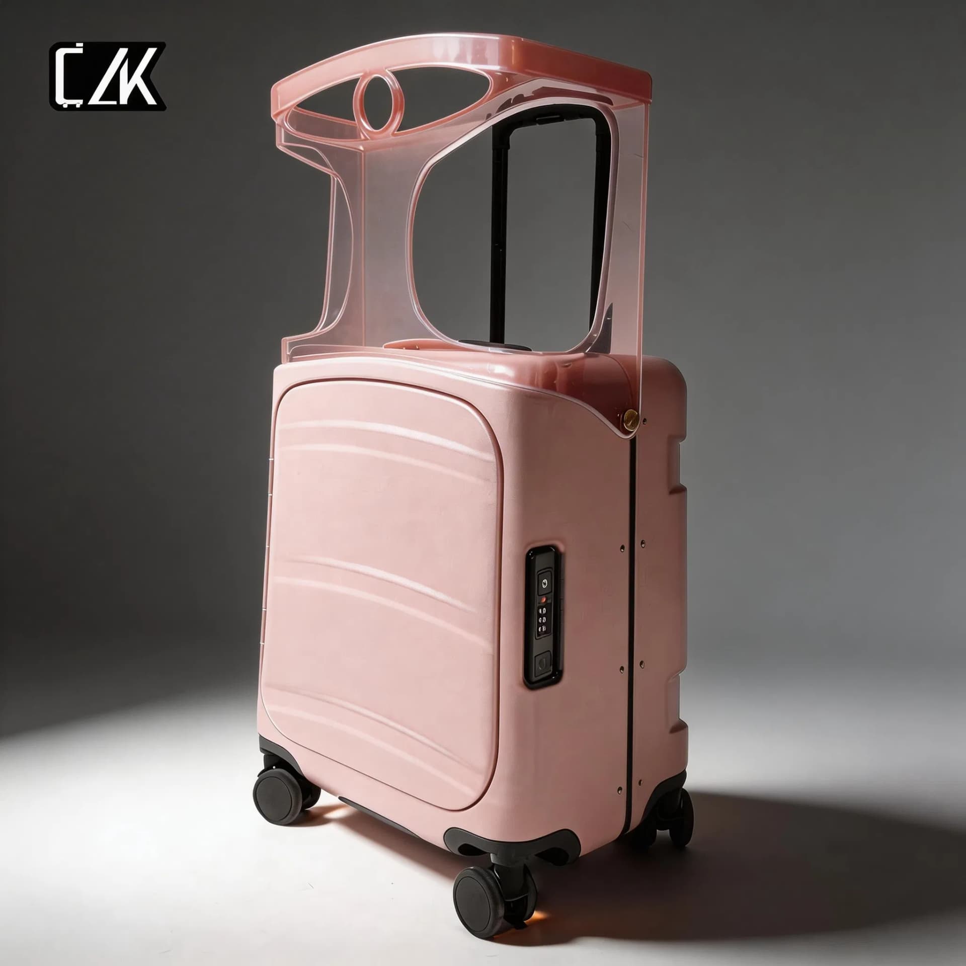 Foldable Waterproof Carry on with Transparent Backrest and One-Click Brake Luggage
