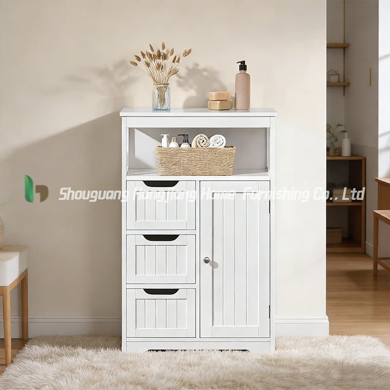 White Multifunctional Bucket Cabinet, Living Room, Bedroom, Household Use