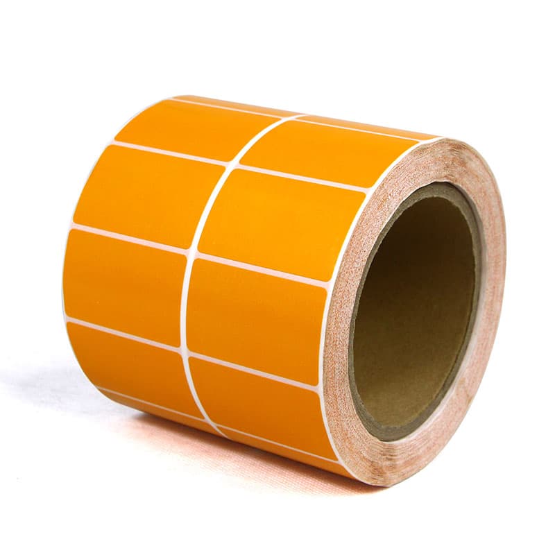 Bright Yellow, Green, and Orange Wax Ribbon Printer Labels