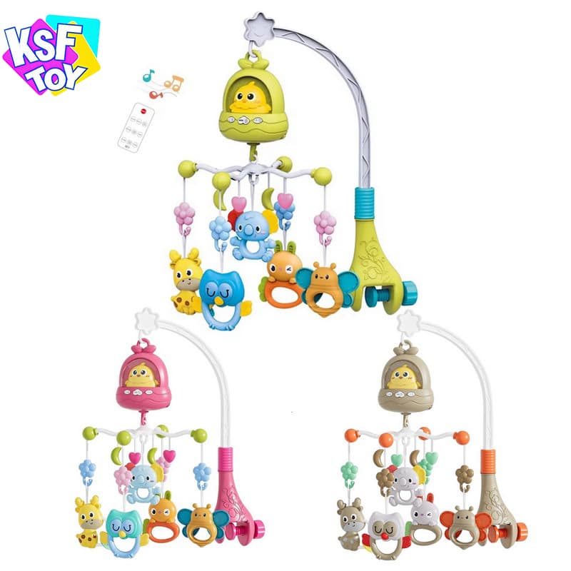 Wholesale Baby Bed Bell Toys Mobile 360 Rotation Crib Mobile Remote Control Lullaby Function