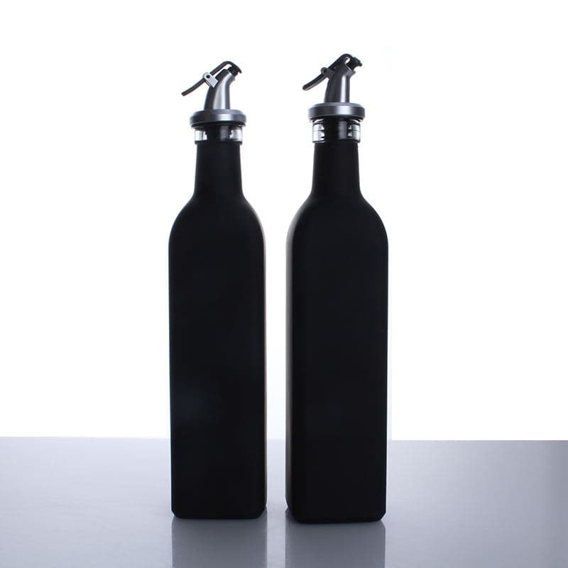 Wholesale Black 250ml 500ml 750ml 1000ml Square Shape Olive Oil Bottle with Lid
