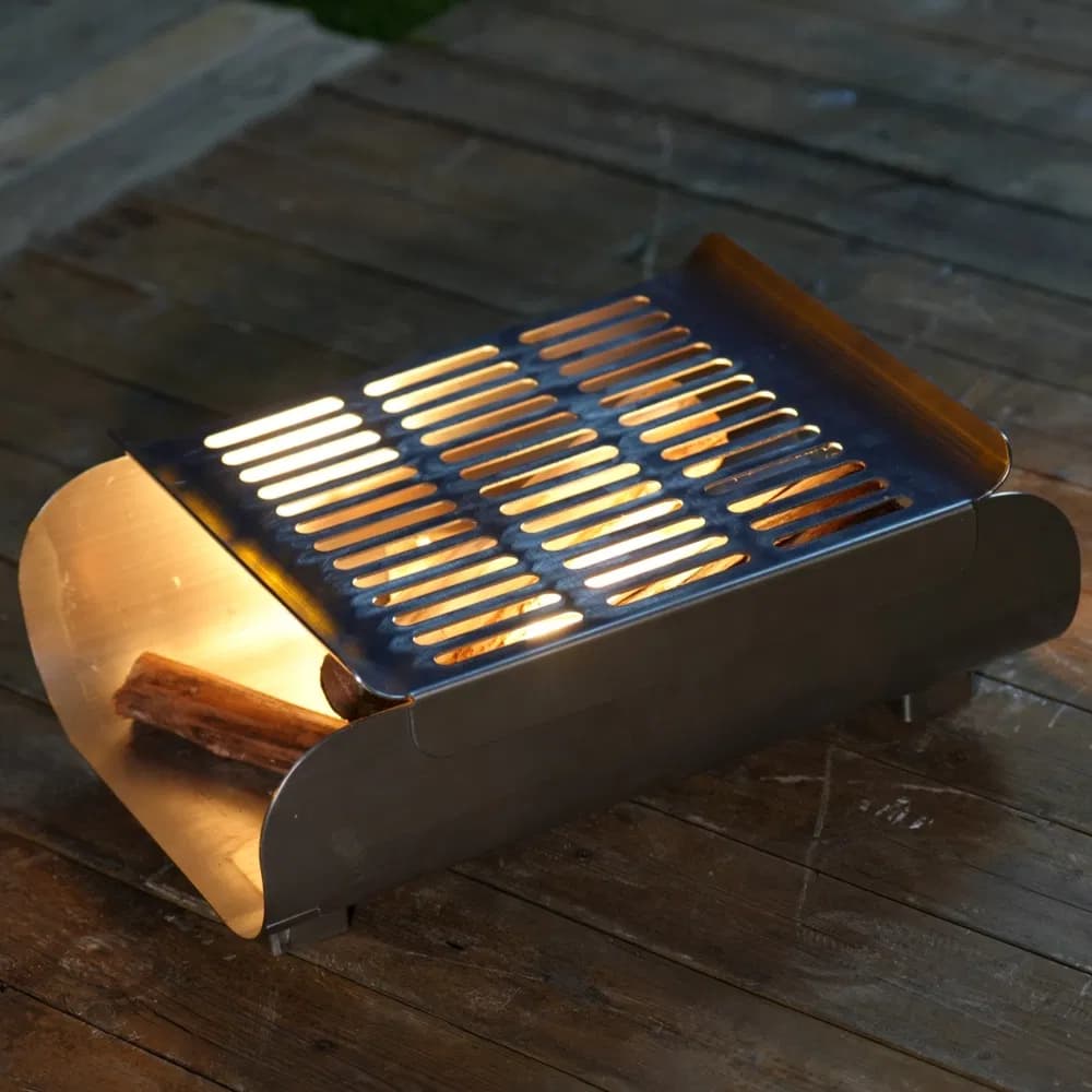 Portable BBQ Grill Stainless Steel Fire Pit Mood Creator