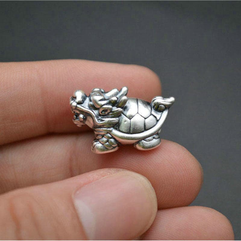 S999 Sterling Silver Lucky Chinese Dragon Turtle Mythical Creatures Charms Beads
