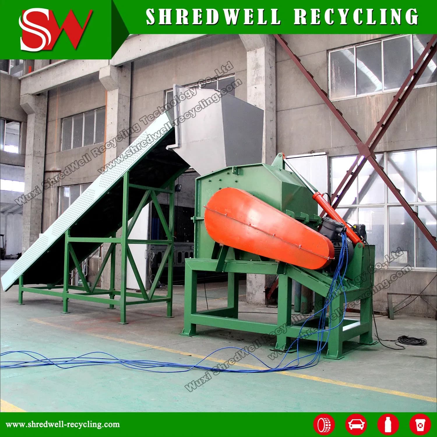 Large Capacity Wood Grinder for Shredding Scrap Pallet