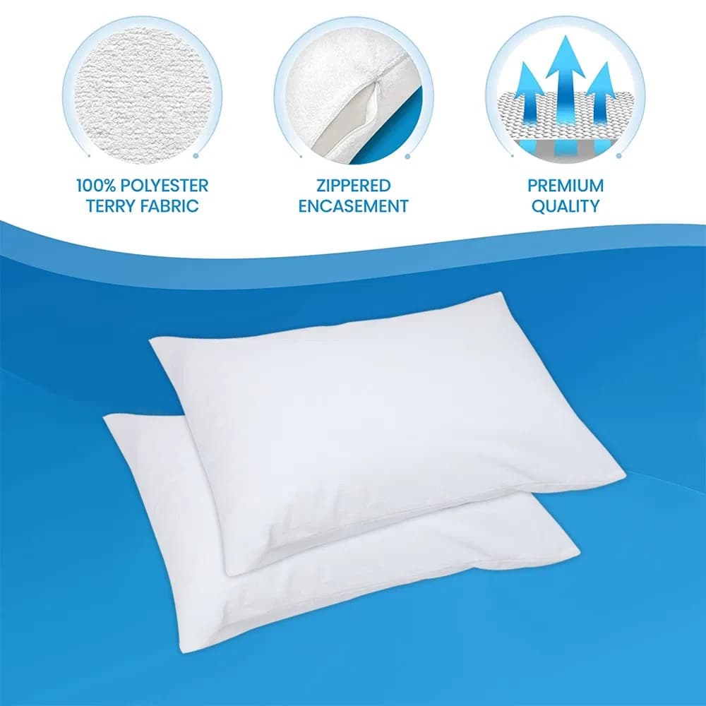 Made in China Premium Cotton Terry Waterproof Pillow Encasement Cover with Zipper