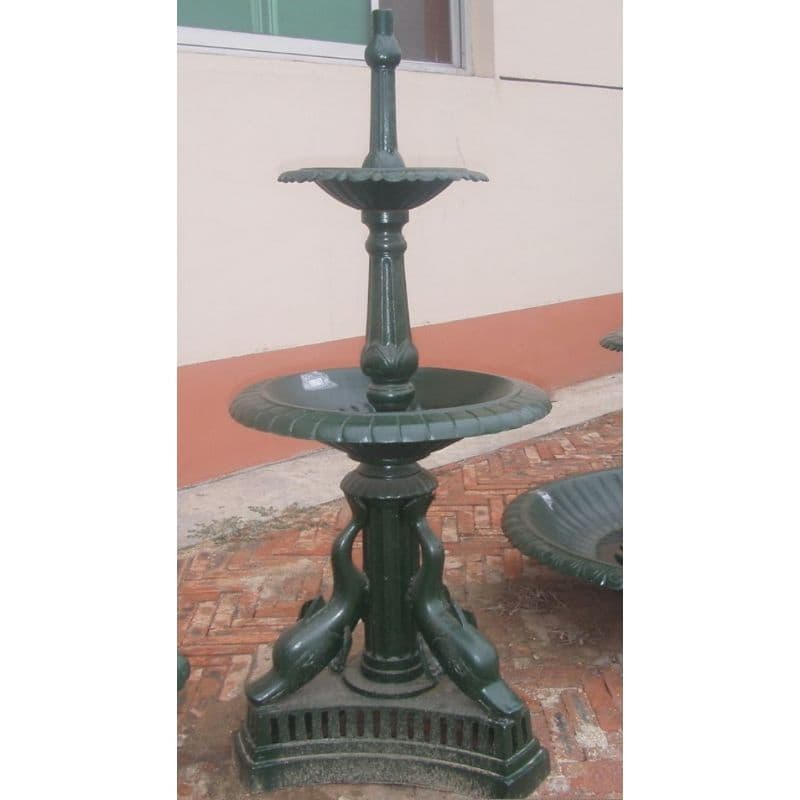 Durable Cast Iron Fountain with Three Fish Base Outdoor Garden Water Feature