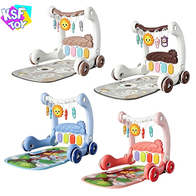 Wholesale 2-in-1 Baby Walker Pedal Piano Gym Mat Multifunctional Infant Activity Center