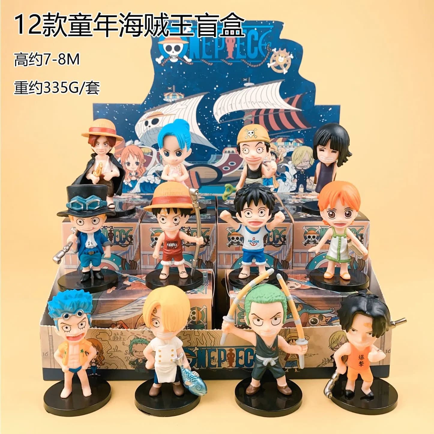 One Piece Blind Box Luffy Zoro Chopper Sanji Ace Gacha Machine Model Ornaments Gacha Doll