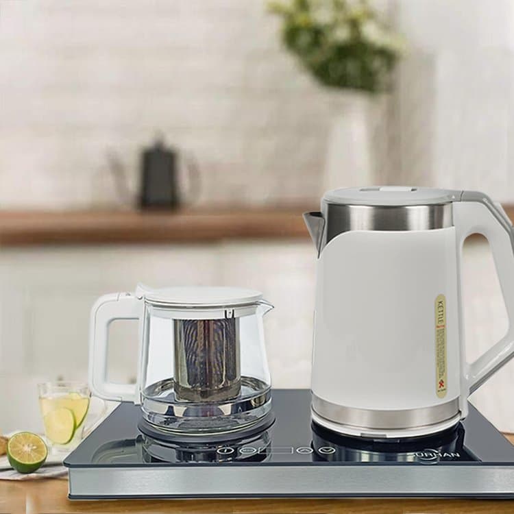 2 in 1 Turkish Tea Maker Electric Tea Pot Set Home Appliances 2.0 L Water Kettle Cordless Jug