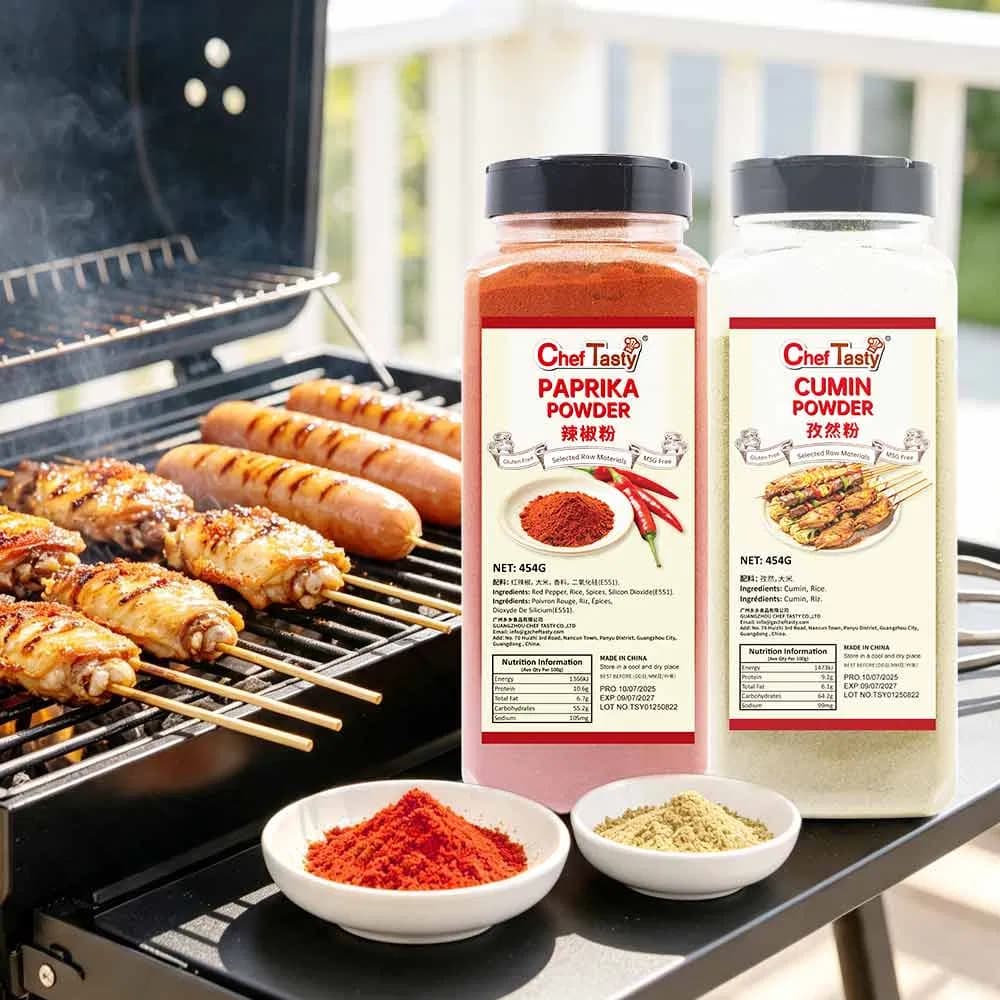 Manufacture Barbecue BBQ Rub Meat Dehydrated Vegetables Seasoning Container Mixed Spices Chili Chilly Chilli Paprika Powder