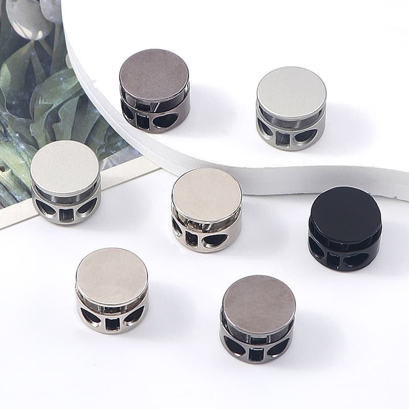 Metal Spring Clip Double-Hole Pig Nose Stopper for Clothing Drawstring Pants