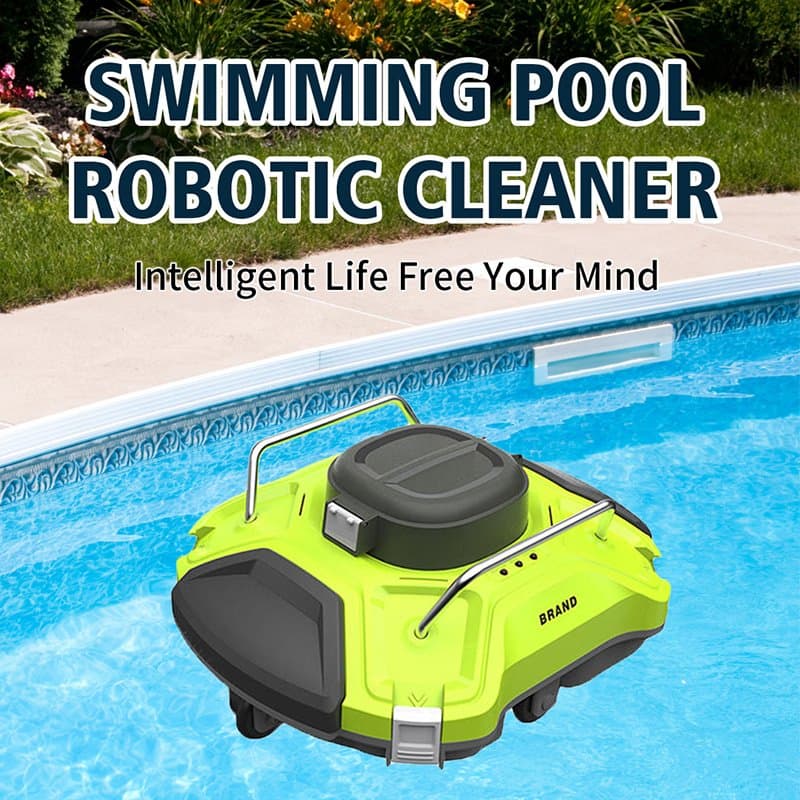 Cordless Robotic Pool Cleaner, Automatic Pool Vacuum, Powerful Suction, up to Hot SPA Water Temp, Lasts 120 Mins, Automatic Self-Parking & Obstacle Avoidance