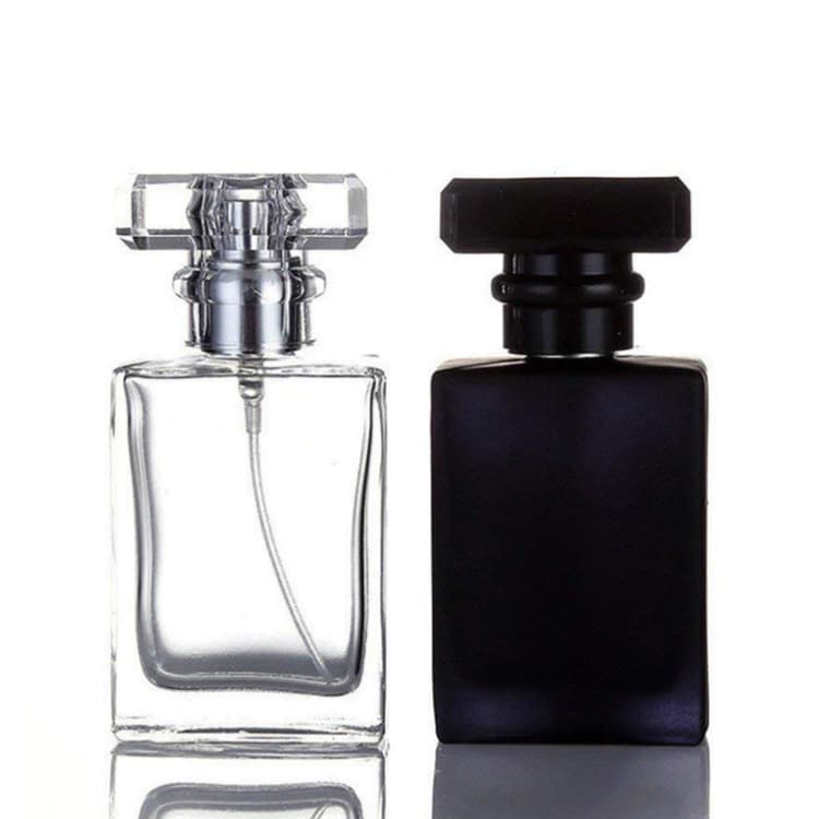 Luxury Custom 15ml 30ml 50ml 60ml 100ml Clear Frosted Flat Square Empty Glass Bottle Perfumes Bottle with Packaging Box
