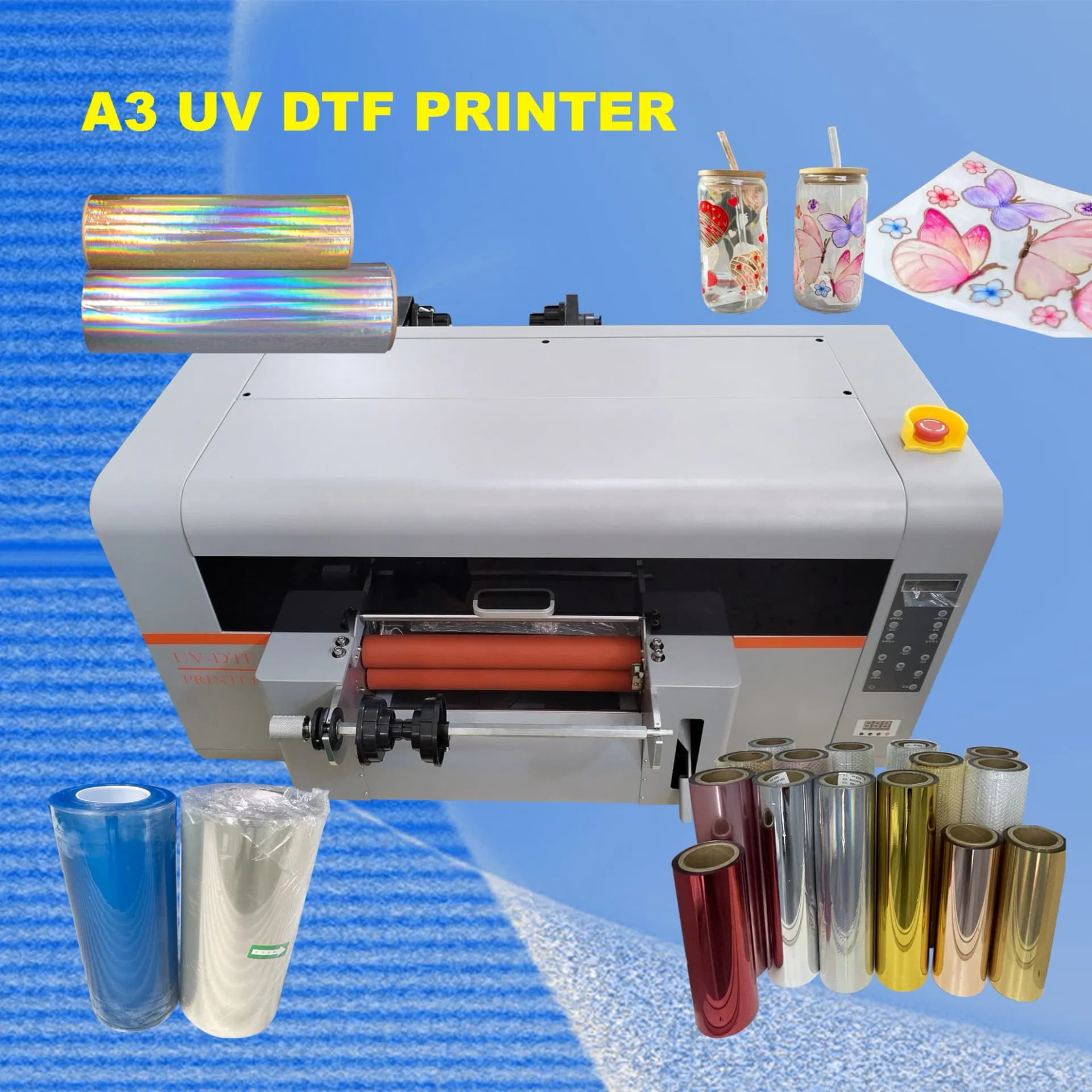 Inks UV Label Sticker Tx800 L1600 XP600 Heads UV Dtf Printing Printer with Laminator