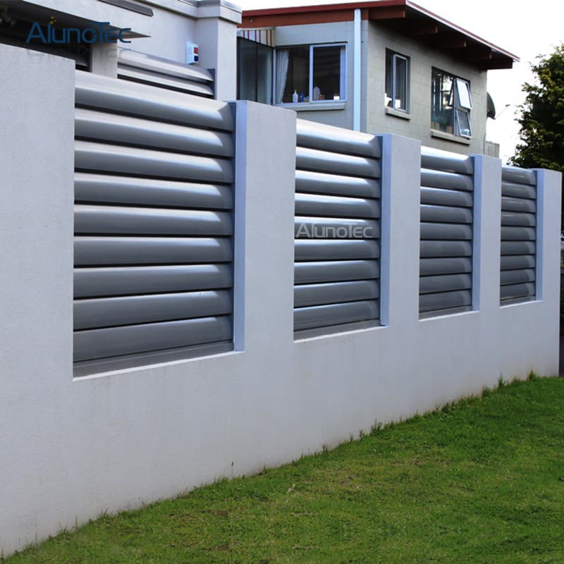 AlunoTec CNC Carving Security Fence Aluminum Fixed Louver Fence for Outdoor Use