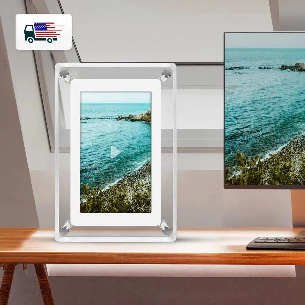 2025 New Wholesale 5 7 10.1 Inch WiFi Acrylic Digital Photo Frames Photo Video Player Online for Mother's Day Gifts