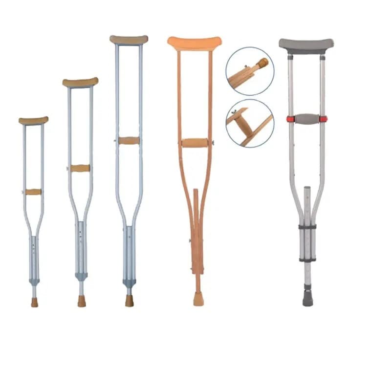Wholesale Price Aluminum Frame Adult Alloy Adjustable Crutches for Healthy