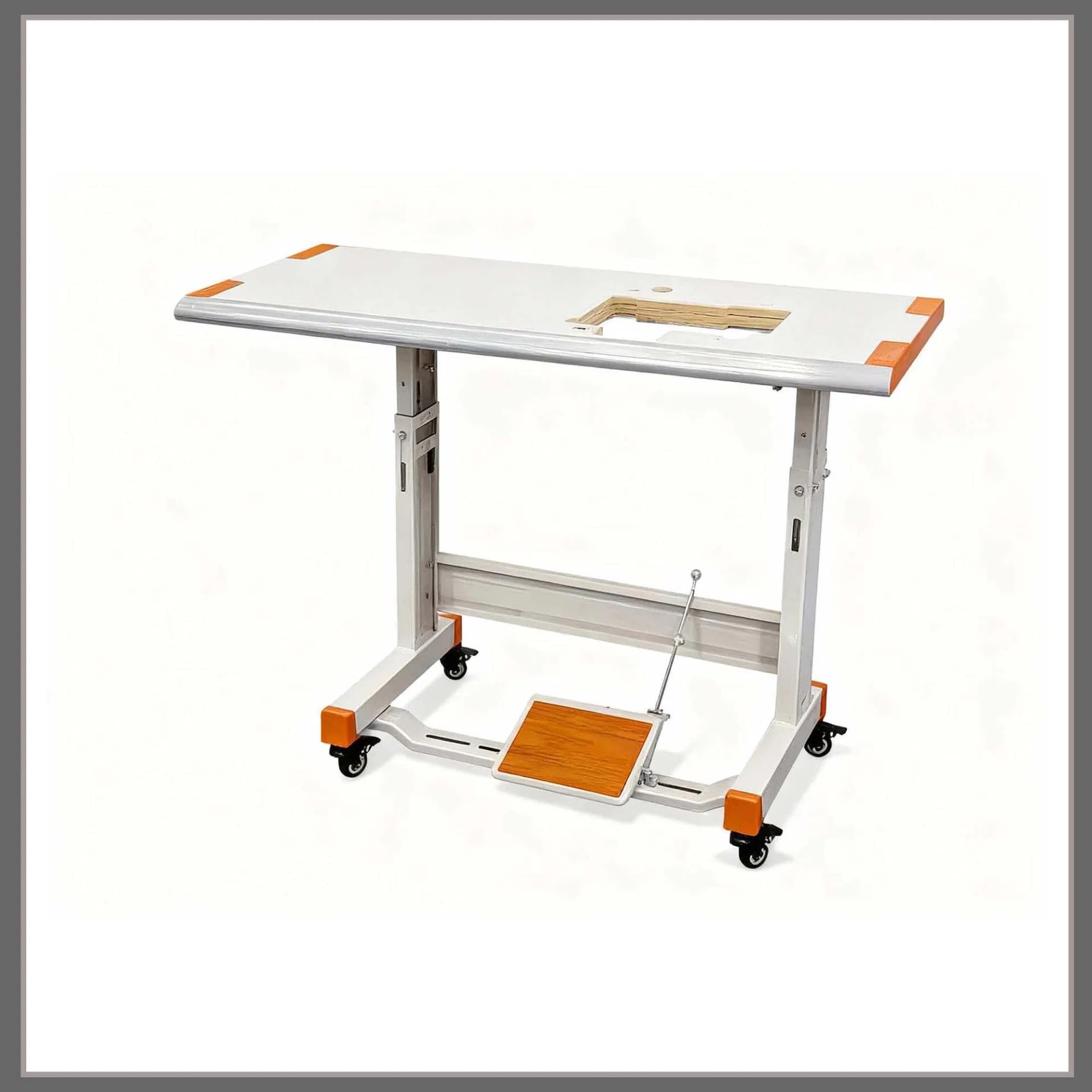 747D Direct Drive Overlock Sewing Machine Table and Reinforced Steel Stand System