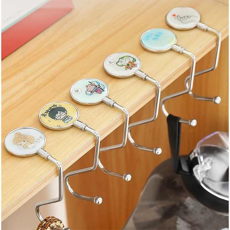 Custom Creative Table Top Folding Purse Hook Handbag Holder Accessories Bag Hanger
