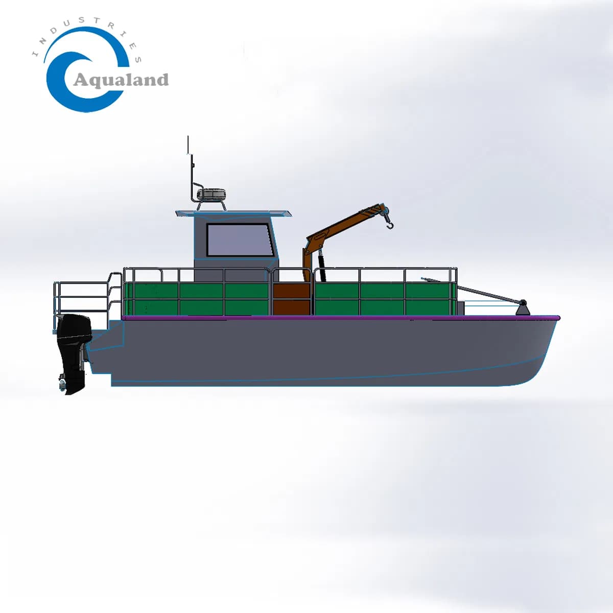 Aqualand 7m-17m Landing Craft/Passenger/Ferry/Cargo/Aluminum/Aluminum/Catamaran/Patrol/Pilot/House/Yacht/Work/Rib/Barge/Skimmer/Trash/Work PRO Boat