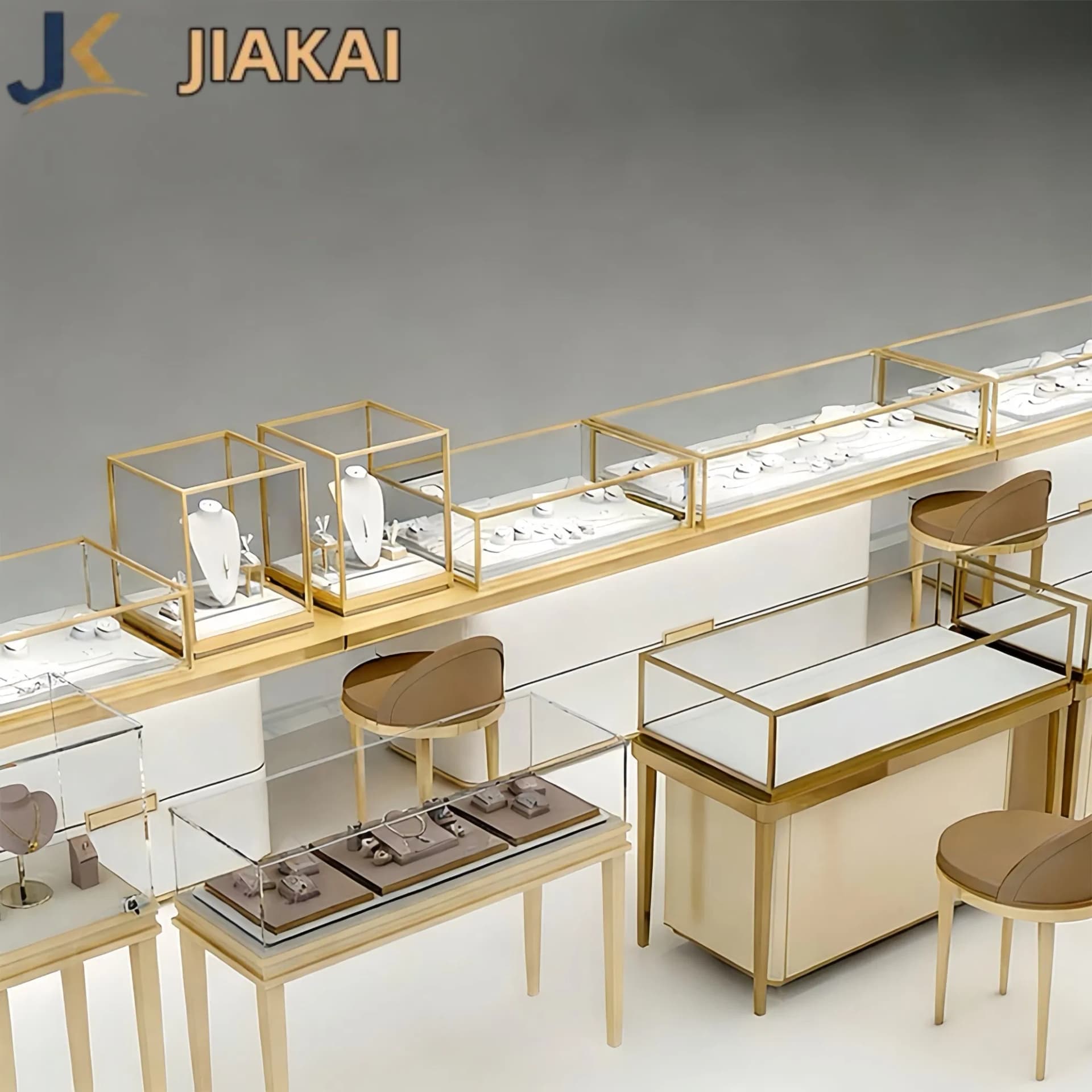Modern Fashion Jewelry Retail Display Equipment Interior Design Jewelry Display Cabinet